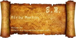 Birly Martin névjegykártya